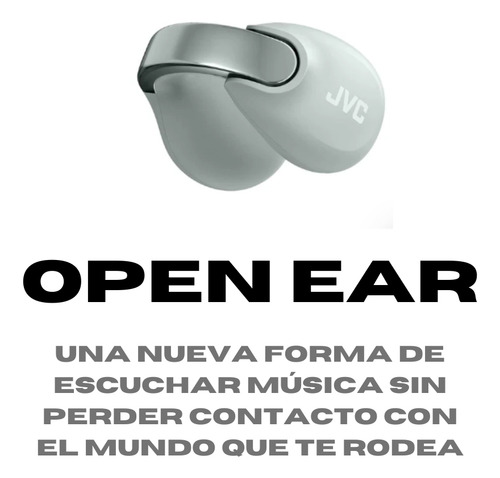 Audífonos Bluetooth Jvc Earcuffs De Estilo Oído Abierto Diseño Único Open Ear Inalámbricos Con Resistencia Al Agua Ipx4 Hasta 24 Horas De Duración De Batería | Ha-np1t (Gris)
