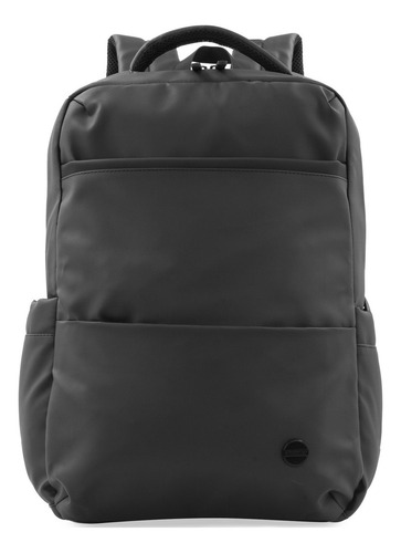 Mochila Crossover Portanotebook Ekko Poliéster Engomado Color Negro Diseño de la tela Lisa