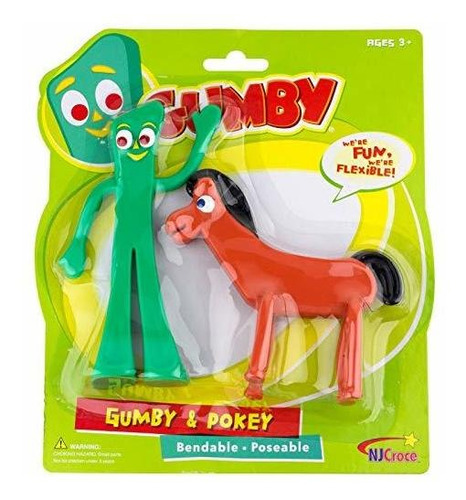 Nj Croce Gumby Y Pokey Bendable Figura Par.