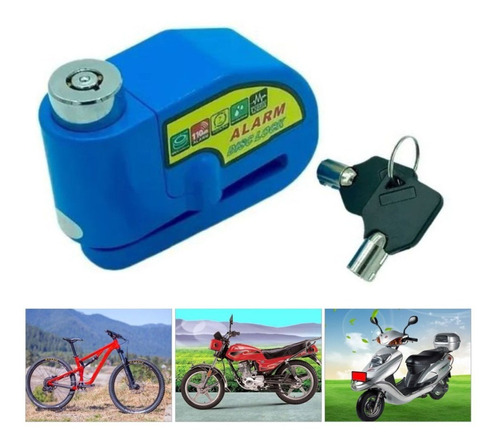 Candado Para Moto, Bicicleta Alarma 110db Resistente Al Agua