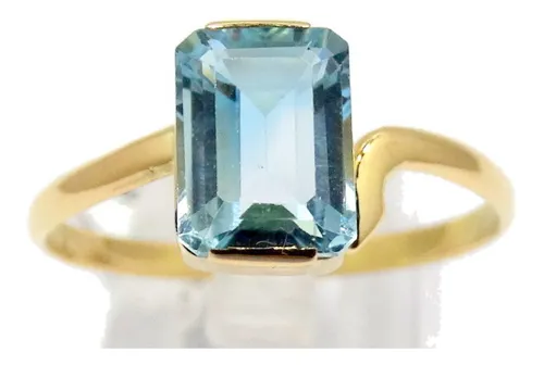Anillos con online piedra agua marina