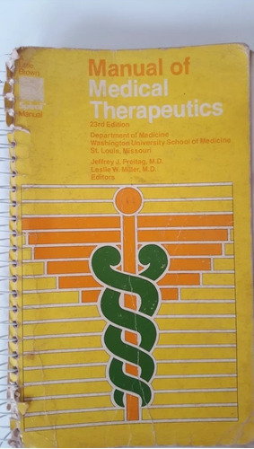 Libro, Manual De Terapéutica Médica En Inglés