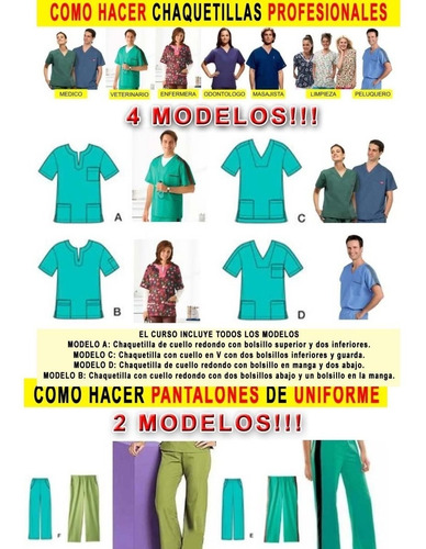 Imagen 2 de 4 de Moldes Para Fabricar Uniformes Y Ambos Medico Salida Laboral