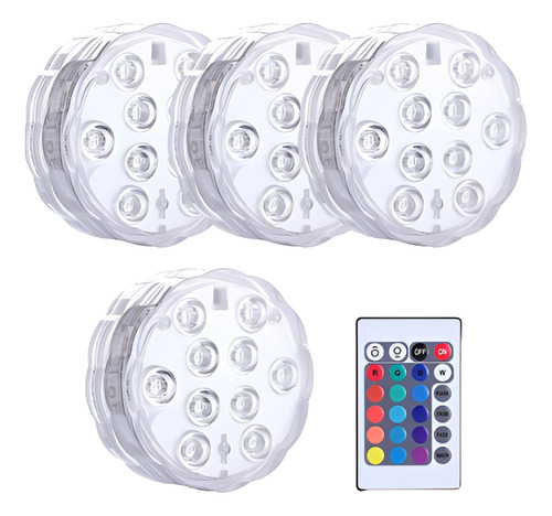 Kit 4 Luminarias Led 16 Cores Diferentes Para Piscina Imperm