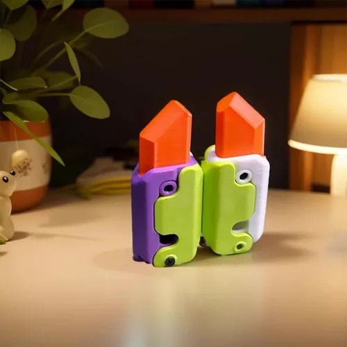 2 Piezas Cuchillo De Plástico Con Juguete Fidget Impreso En