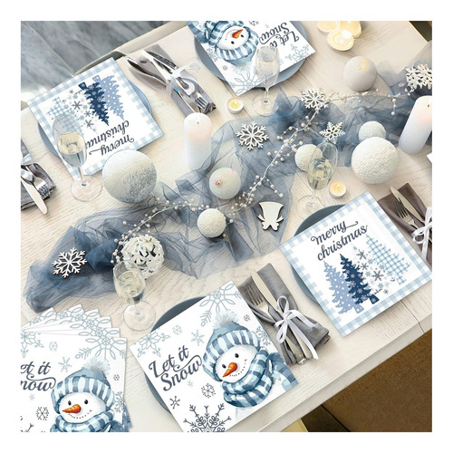 100 Servilletas Navideñas, Edición Invierno Decorativa