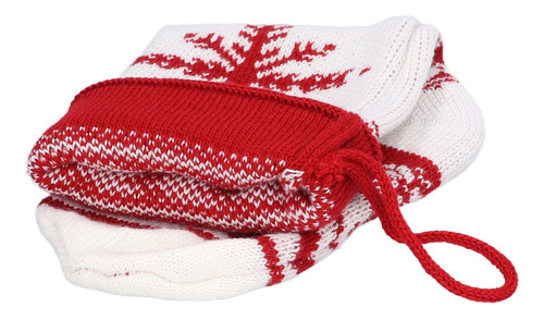 Calcetín Navideño Grande Tejido Para Caramelos, Precioso