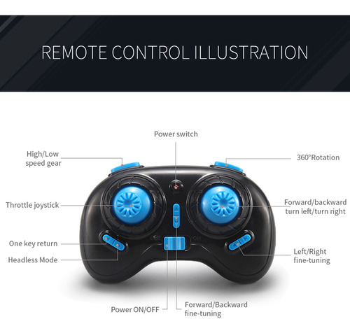 Mini Dron Rc Quadcopter H36 Led De 6 Ejes, 4 Canales, Retorn