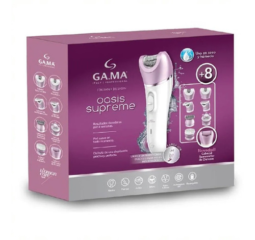 Depiladora Electrica Gama Oasis Supreme Exfolia- 8 Funciones Color Rosa