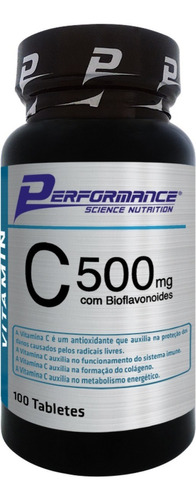 Vitamina C 500mg 100 Tablets Performance Nutrition Sabor Natural