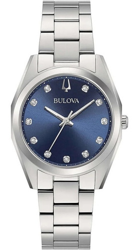 Reloj Bulova 96p229 Dama Colección Surveyor Ts Color de la correa Plateado Color del bisel Plateado Color del fondo Azul
