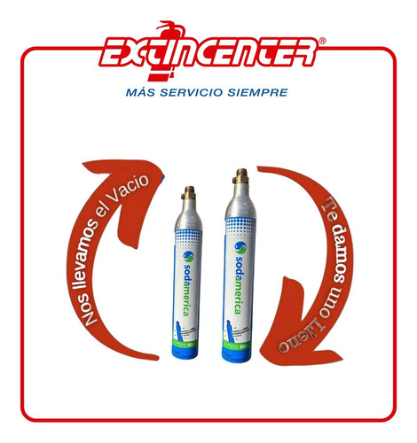 Recarga Recambio Sodamerica Co2 Cilindro 60lts