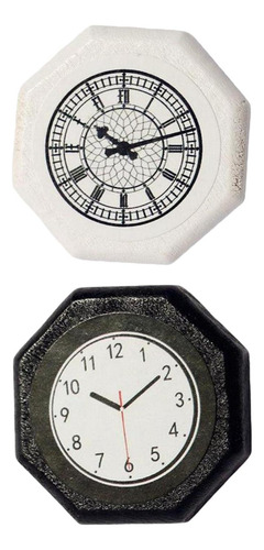 2 Casa De Muñecas Miniatura Reloj De Pared 1:12 Ratio Para