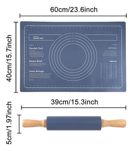 Juego De Alfombrillas De Silicona Para Hornear: 60 X 40 Cm,