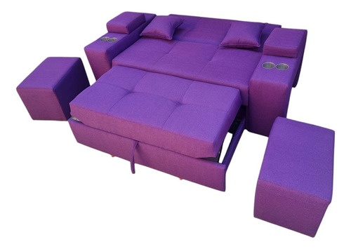 Sofá Cama Trebol 3 Cuerpos Multifuncional 1,85m