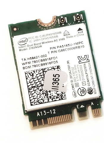 Intel Dual Band Wireless-ac 3160ngw Toshiba E45 L55 S55