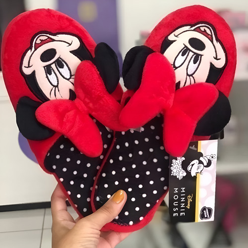 Pantufa Chinelo De Quarto Minnie Risonha Unisex Disney
