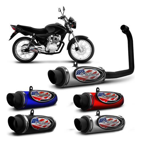 Escapamento Moto Cg Fan 150 Esd Esportivo Preto Shutt