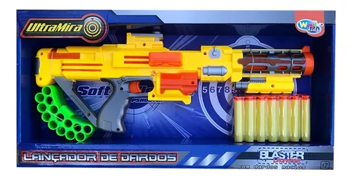 Arma De Brinquedo Nerf Metralhada Automática Lançadora Com 20 Dardos