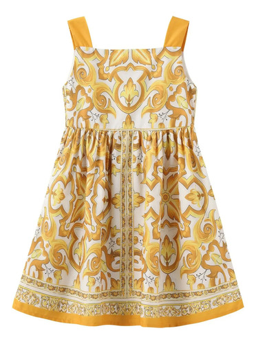 Vestido De Verano Para Niños Dhome, Algodón Sin Mangas