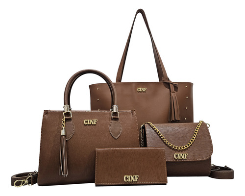 Kit Bolsas Feminina Sacola Transversal Tira Colo Carteira