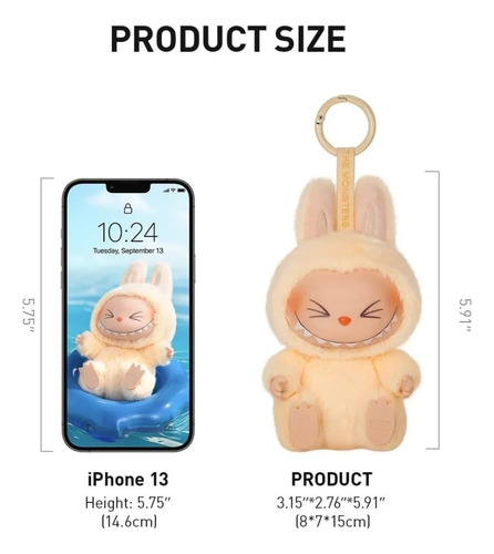 Muñeca Labubu Monster Juguete Llavero De Peluche Macaron 1pz