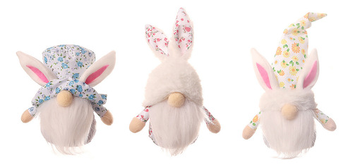 Pascua Rústico Conejito Desharrapado Muñeca Sin Rostro 3pcs