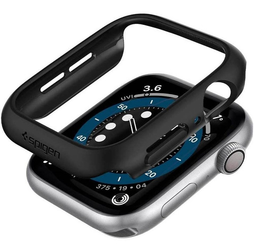 Imagen 1 de 6 de Funda Spigen Thin Fit Apple Watch 40 Mm 6/se/5/4 Negro