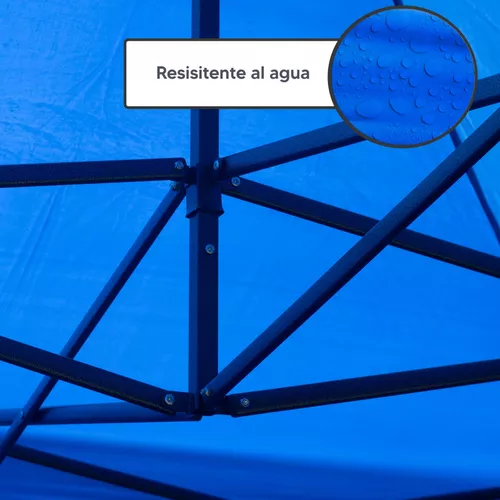 Toldo Plegable 2x2 Lona Impermeable Resistente Azul