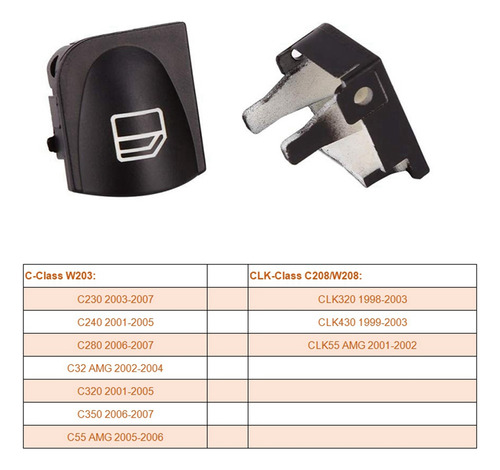 12 Fundas Para Botones De Interruptor De Ventana Para W203 W
