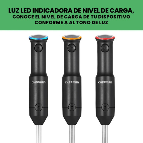 Batidora De Inmersión Inalambrica De Mano Chefman Negro