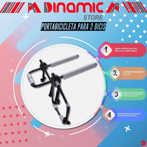 Imagen 2 de 10 de Portabicicleta Baúl Universal Para Auto + Sujecion
