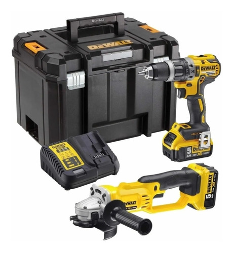 Kit Taladro Percutor + Esmeril Inalambrico Dewalt Dck209p2t