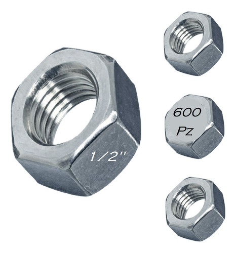 Tuerca Hexagonal 1/2 Estándar Galvanizada (600pz)