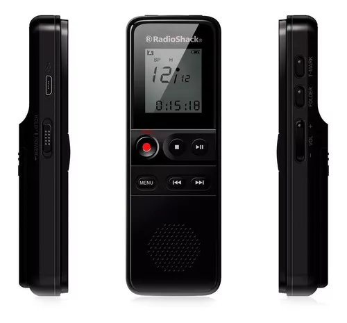 Grabadora de voz digital Grabadora de audio de 8 Gb Mini grabadora de cinta  portátil con reproducción USB Negro