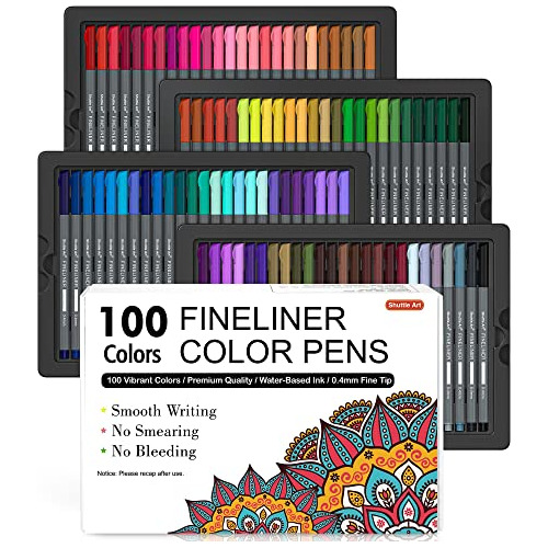 Fineliner Bolígrafos, 100 Colores, 0,4 Mm, Juego De Bo...