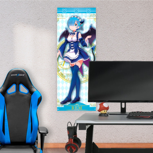 Cuadro Grande 30x80 Cm Re Zero Rem Alas Animeras