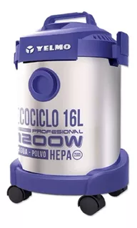 Aspiradora De tacho Yelmo Ecociclo 16L AS-3314 plateada e índigo 220V 50Hz