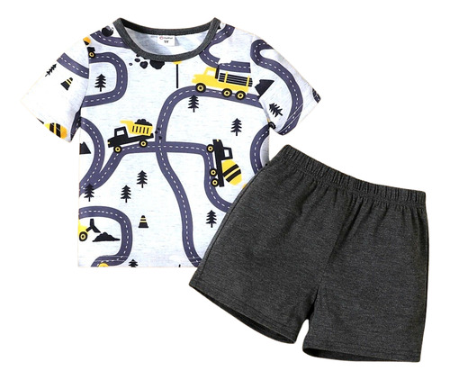 Conjunto De Short Para Niño Varios Modelos Gris Lisa 3-4 Años