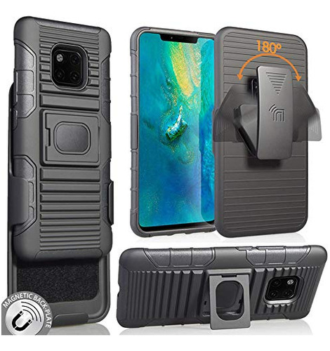 Huawei Mate 20 Pro Funda Clip Nakedcellphone Negro Rugged +