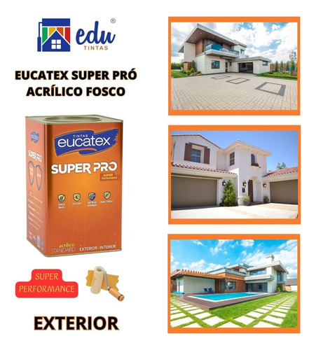 Tinta Super Pro 3 X Mais Antimofo Fosco Acrílico Cores 1 8 L