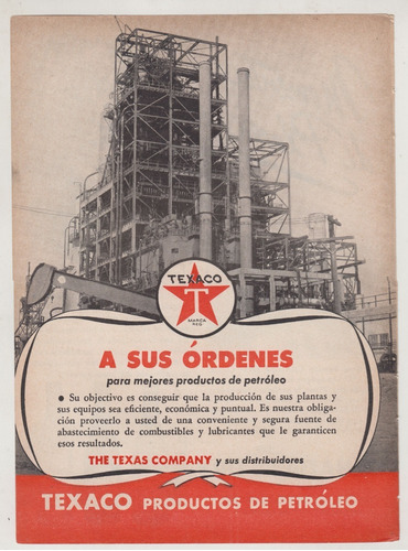 1947 Publicidad Vintage De Texaco Texas Company Petroleo
