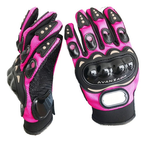 Guantes Motociclista Dama Mujer Antideslizante Rosa S M Talla S(17.5-19cm)