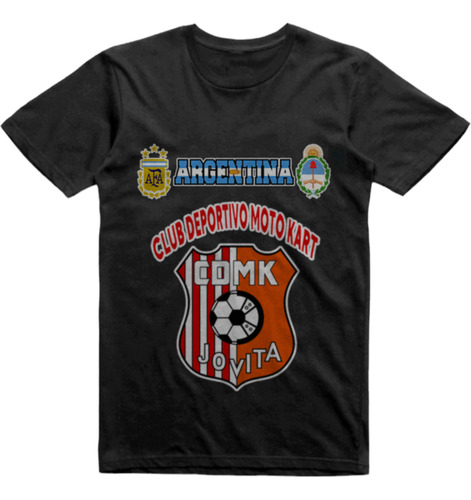 Remera Algodon Negra Club Moto Kart Jovita Cordoba