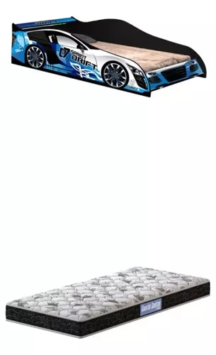 Cama Carro drift infantil azul JA Móveis