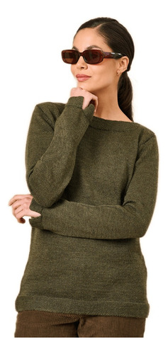 Sweater Dama Tejido Con Escote Bote Y Tajo En Puños Art. 284