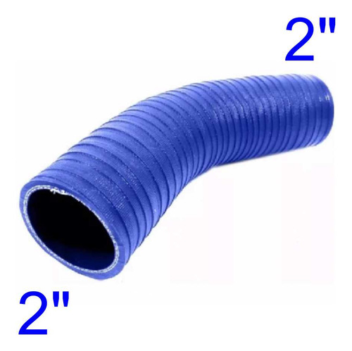 Mangueira Mangote Silicone Curva 45° 2  Azul Fgl