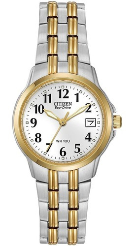 Reloj Citizen Eco-drive Silhouette Sport De Dos Tonos