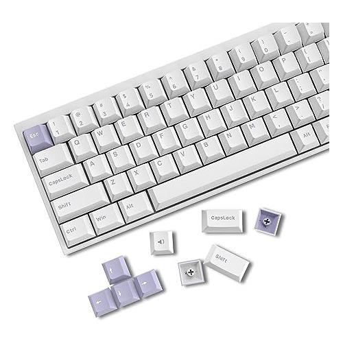 Doble Pbt Keycap - Púrpura En White Keycaps, 168 Llaves Jueg