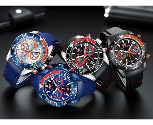 Reloj Deportivo Con Cronógrafo Luminoso Mini Focus Color Del Bisel Negro/naranja